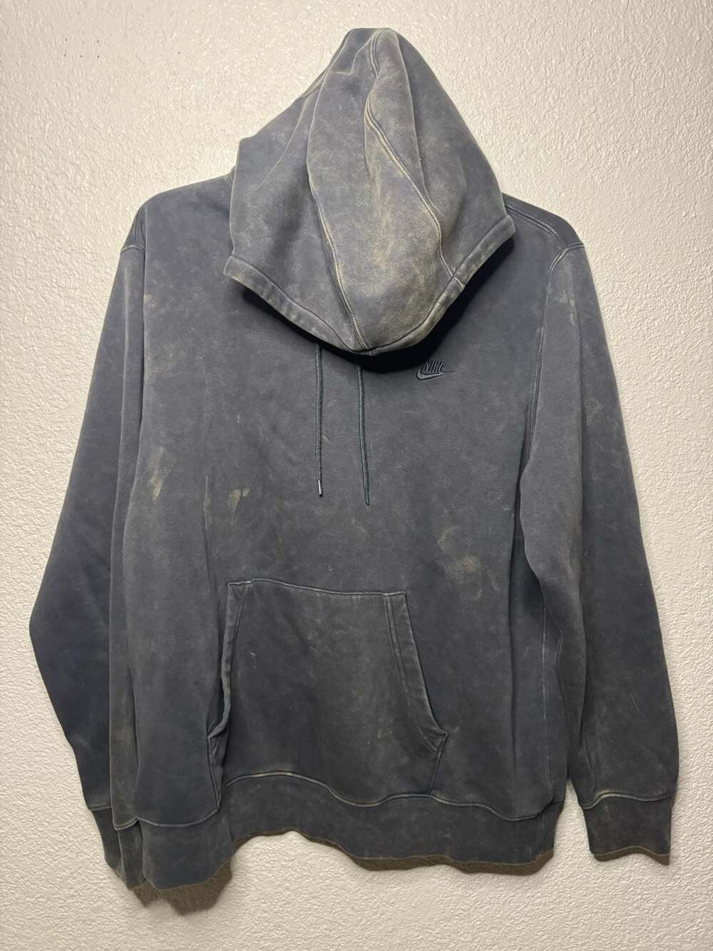 Nike Vintage Wash Pullover Hoodie Size L Black Mineral Washed